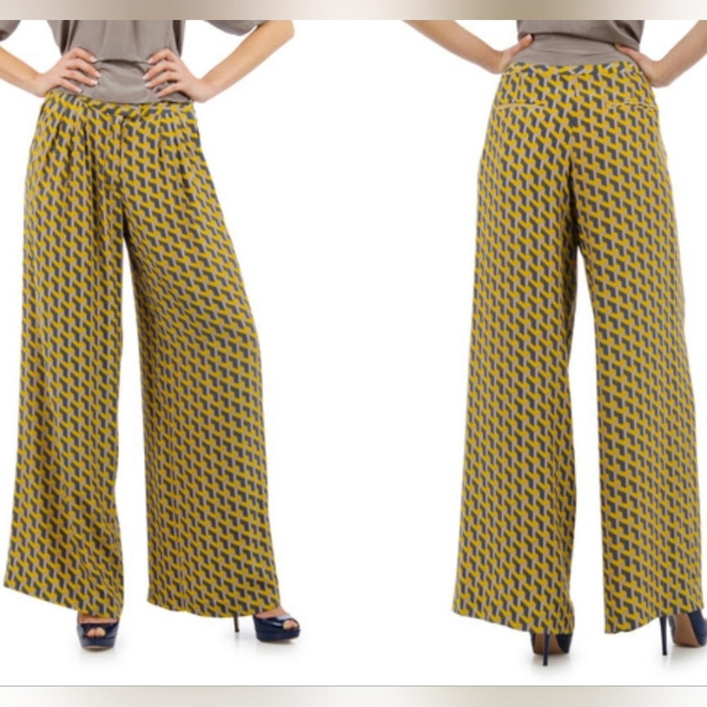 Rag & Bone Geometric Printed Silk Palazzo Racine Pants Size 6